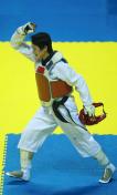 十一运会跆拳道首日比赛 女子49KG级江西吴静钰获胜