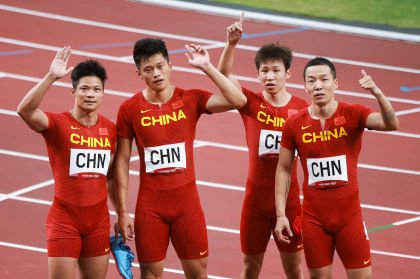 中国队获东京奥运会田径男子4X100米接力第四名