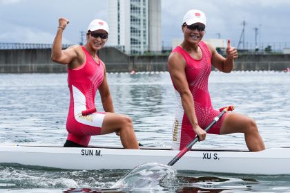 东京奥运会静水皮划艇女子500米双人划艇决赛 徐诗晓/孙梦雅夺冠