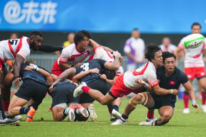 杭州亚运会七人制橄榄球男子组半决赛 中国香港成功晋级决赛