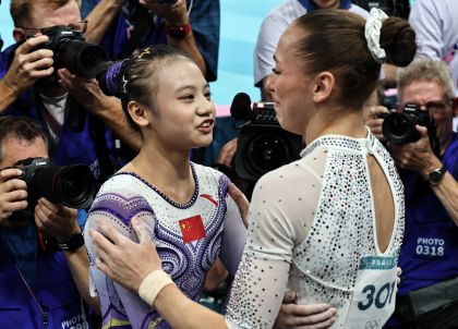 巴黎奥运会竞技体操女子高低杠决赛 邱祺缘夺得银牌