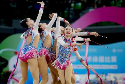 十五运会艺术体操集体全能决赛  四川队获得冠军