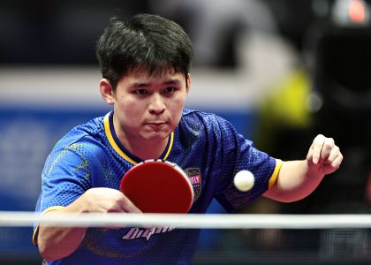 十五运会乒乓球男子单打1/16决赛 海南队林诗栋4比0胜江苏队孙闻