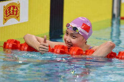 十五运会女子100米仰泳决赛 湖北队彭旭玮获得金牌