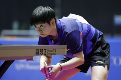 十五运会乒乓球女子单打1/4决赛 河北队孙颖莎4比0胜辽宁队刘斐