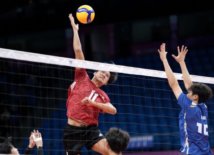 十五运会男子排球18岁以下组小组赛 广东队3比1击败澳门队