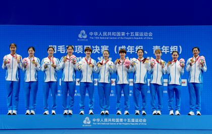 十五运羽毛球女子团体决赛 浙江队获得冠军