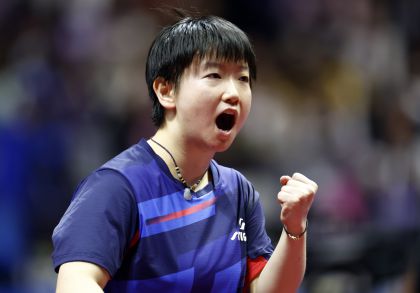 十五运会乒乓球女子单打半决赛 河北队孙颖莎4比1胜澳门队朱雨玲