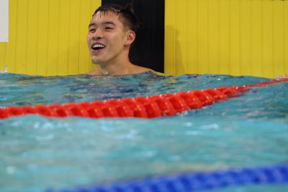 十五运会男子50米自由泳决赛 香港队何甄陶获得金牌