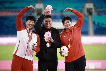 十五运会田径女子链球决赛 江苏队赵杰夺冠