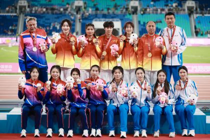 十五运会田径女子4x100米接力决赛 湖北队夺冠